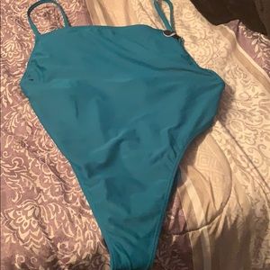 Forever 21 Teal One Piece High cut Swimsuit